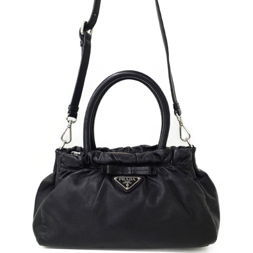 Prada Shoulder black handbag Ribbon 2way Bag - Picture 2 of 9